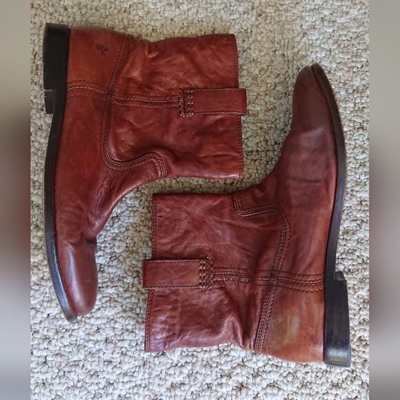 Frye Shoes Frye Anna Shortie Boots in Cognac Antique color size 7.5 - Picture 2 of 12